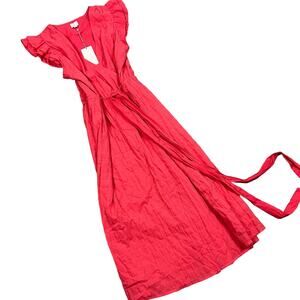 A New Day Women's Pink Ruffle Short Sleeve Wrap Dress - Size XS - NWT